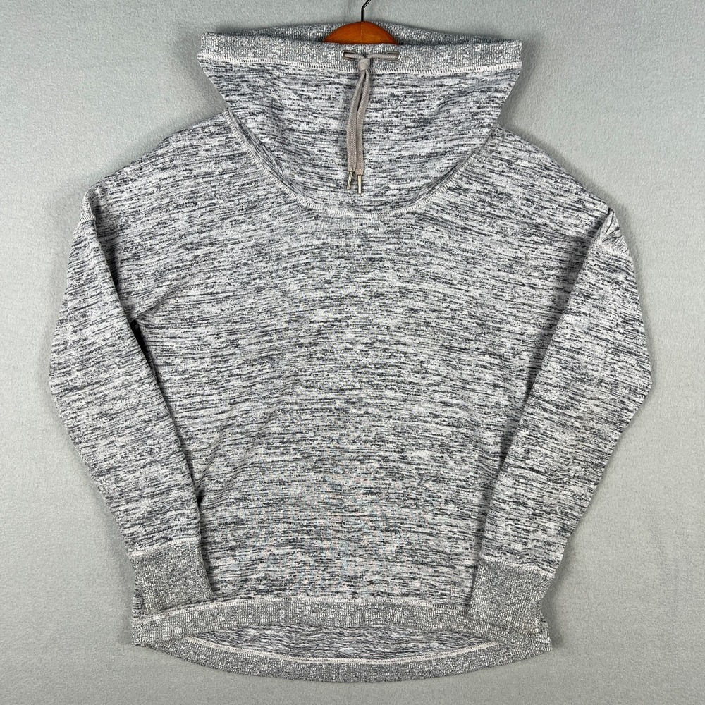 Athleta Blissful Cowl Neck Pullover Sweatshirt Gray Long Sleeve Lounge Top Small - Picture 1 of 8